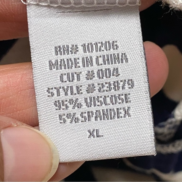 Soft Surroundings Dress Women’s Size XL Navy White Stripes Jersey Wrap Dress - Picture 11 of 12